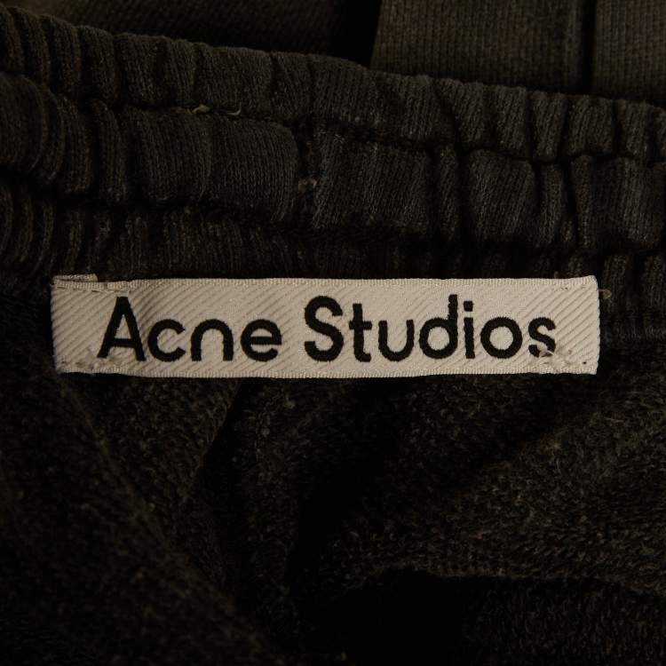 Pre Owned Acne Studios Grey Cotton Knit Sweatpants L