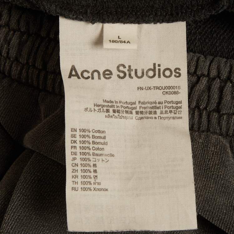 Pre Owned Acne Studios Grey Cotton Knit Sweatpants L