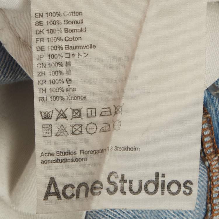Pre Owned Acne Studios Blue Denim Regular Fit Jeans L/Waist 32"