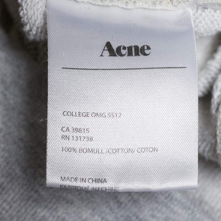 Pre Owned Acne Studios Grey Cotton Knit OMG Sweatshirt XL