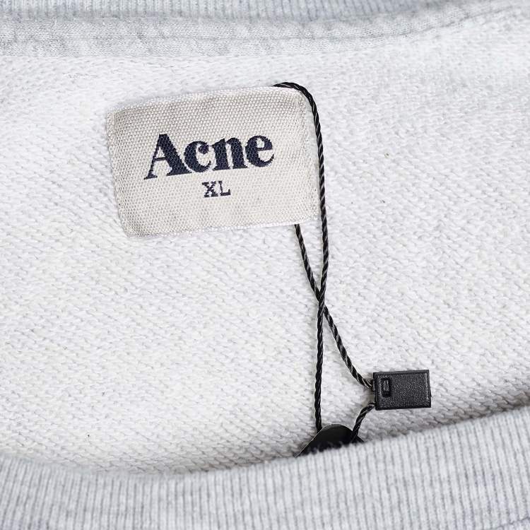 Pre Owned Acne Studios Grey Cotton Knit OMG Sweatshirt XL
