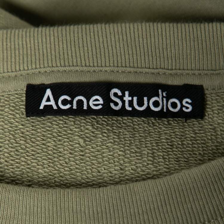 Pre Owned Acne Studios Olive Green Cotton Sweatshirt S