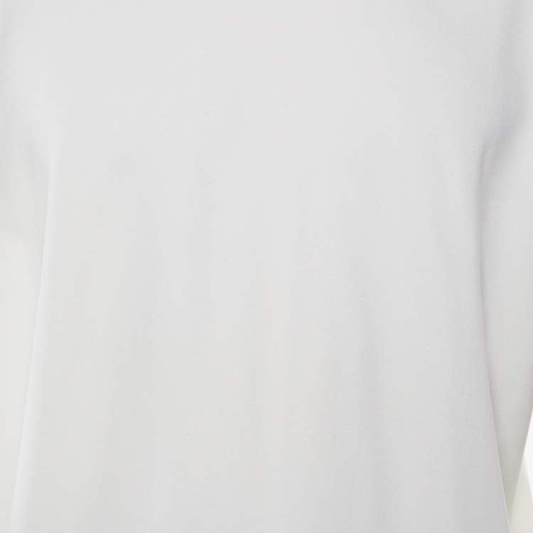 Pre Owned Acne Studios Off White Stretch Jersey Ribbed Neck Navid T-Shirt L