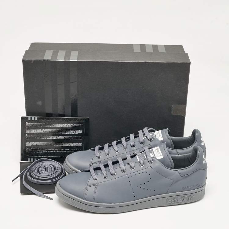 Pre Owned Adidas By Raf Simons Grey Leather Stan Smith Sneakers Size 45 1/3