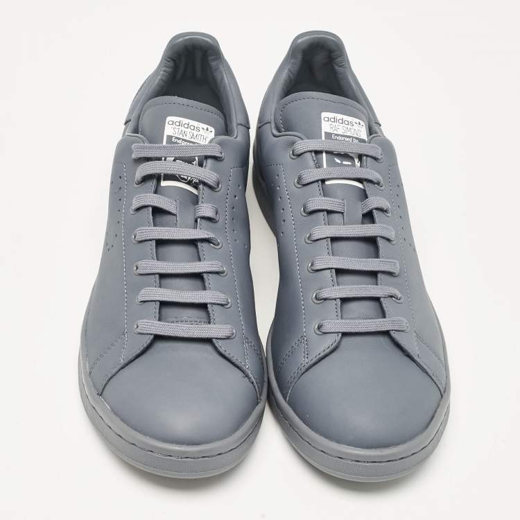 Pre Owned Adidas By Raf Simons Grey Leather Stan Smith Sneakers Size 45 1/3