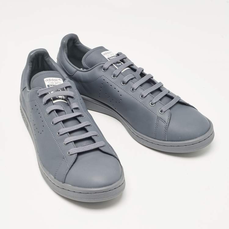 Pre Owned Adidas By Raf Simons Grey Leather Stan Smith Sneakers Size 45 1/3