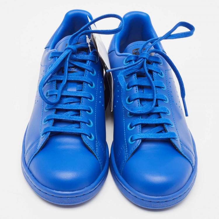 Pre Owned Adidas By Raf Simons Blue Leather Stan Smith Sneakers Size 38
