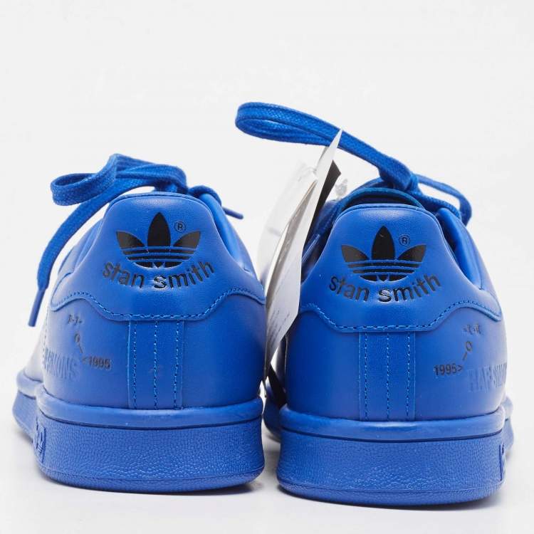 Pre Owned Adidas By Raf Simons Blue Leather Stan Smith Sneakers Size 38
