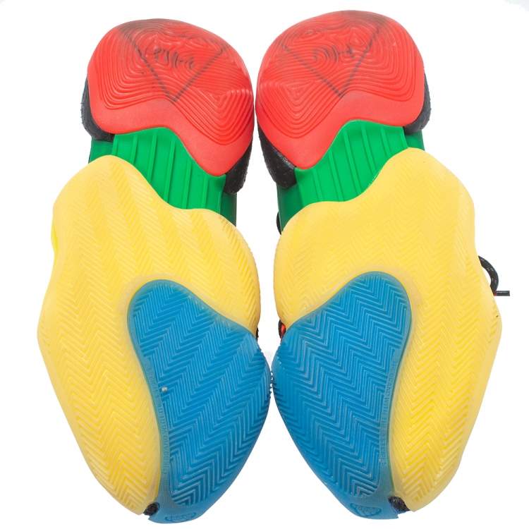 Pre Owned Adidas x Pharrell Williams Crazy Byw Lvl X Multicolor Mesh And Suede Sneakers Size 45.5