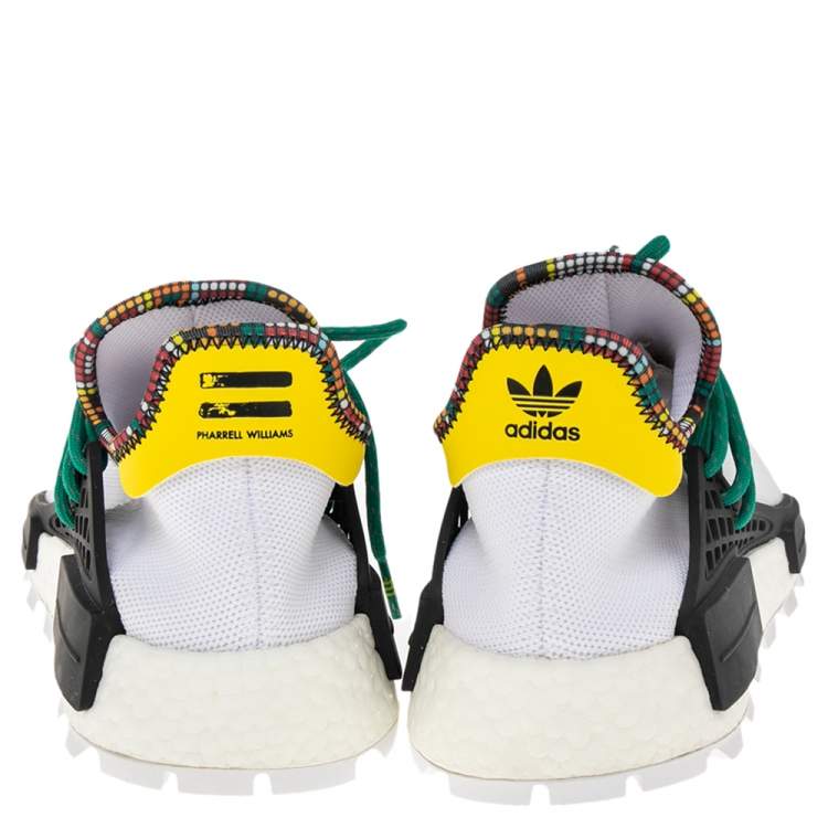 Pre Owned Pharrell Williams x Adidas White Fabric Human Body NMD Sneakers Size 40.5