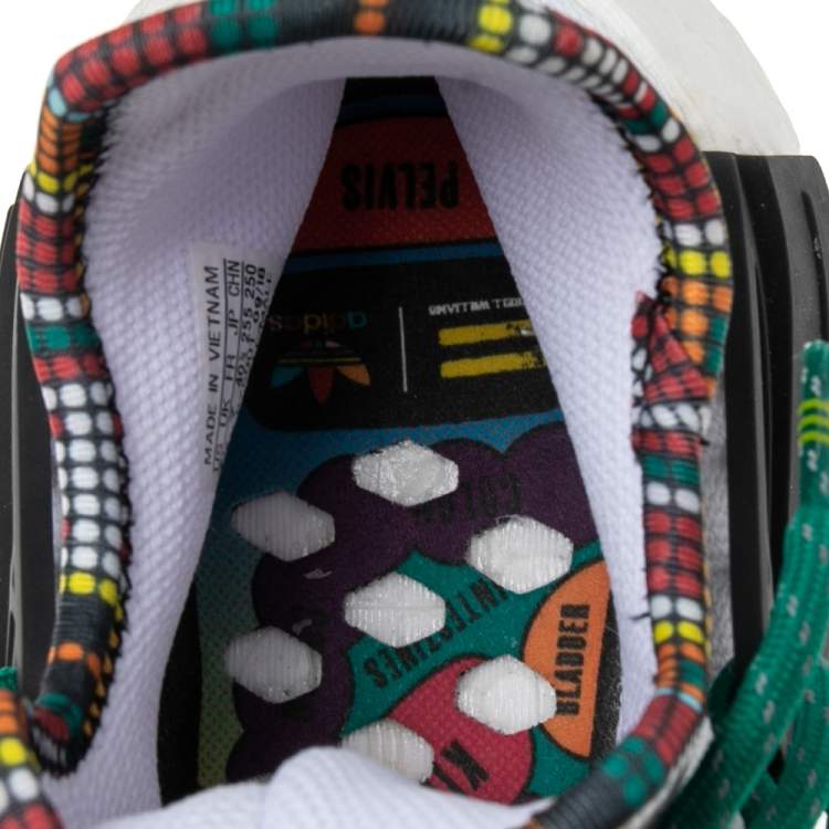Pre Owned Pharrell Williams x Adidas White Fabric Human Body NMD Sneakers Size 40.5