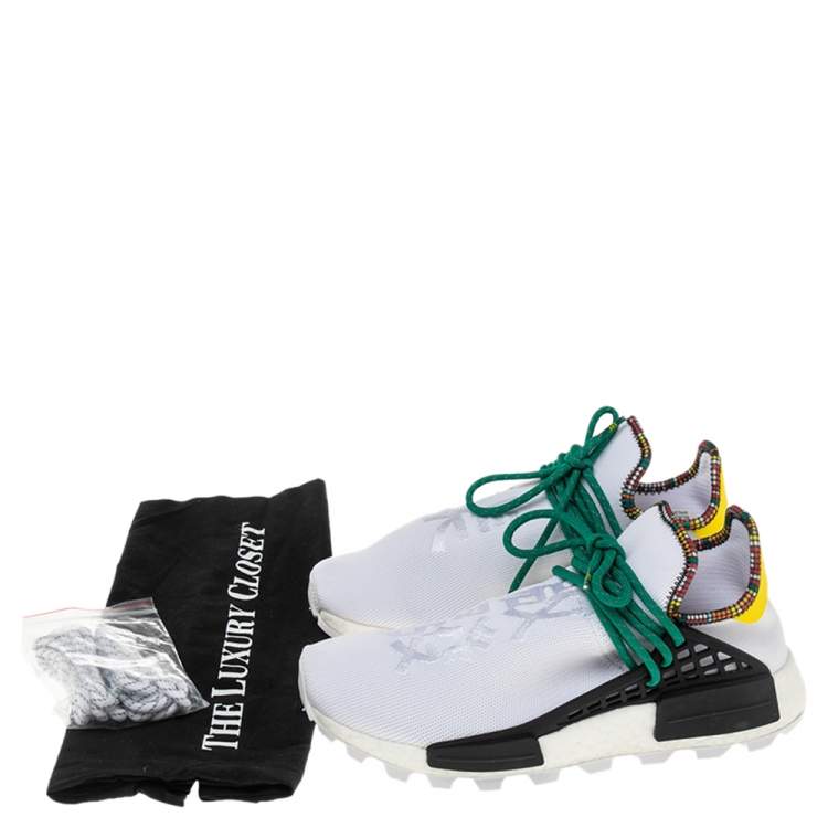 Pre Owned Pharrell Williams x Adidas White Fabric Human Body NMD Sneakers Size 40.5