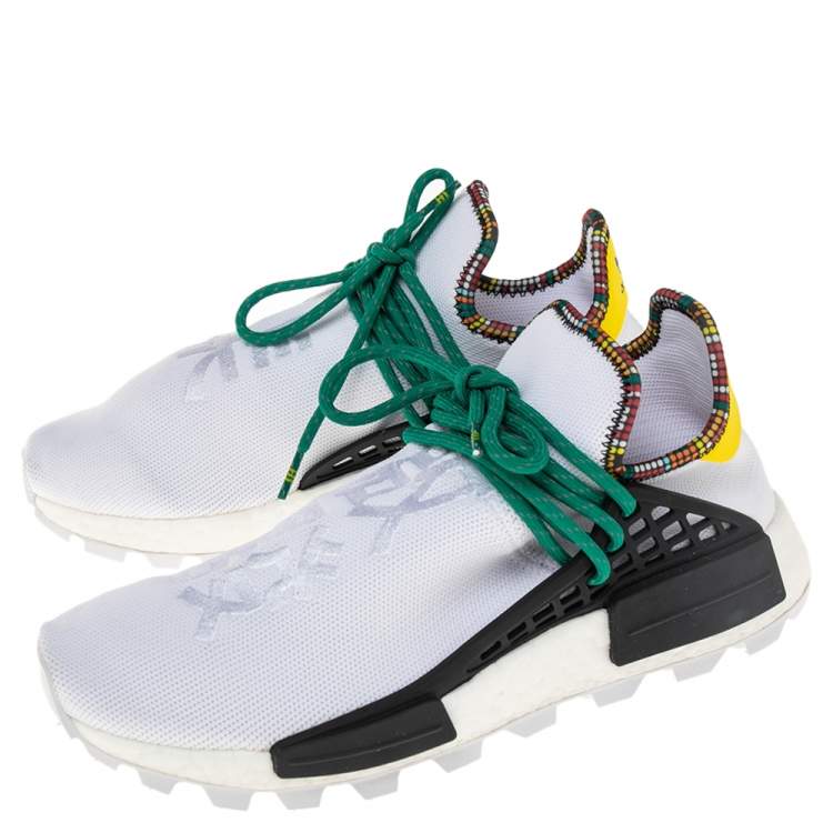 Pre Owned Pharrell Williams x Adidas White Fabric Human Body NMD Sneakers Size 40.5