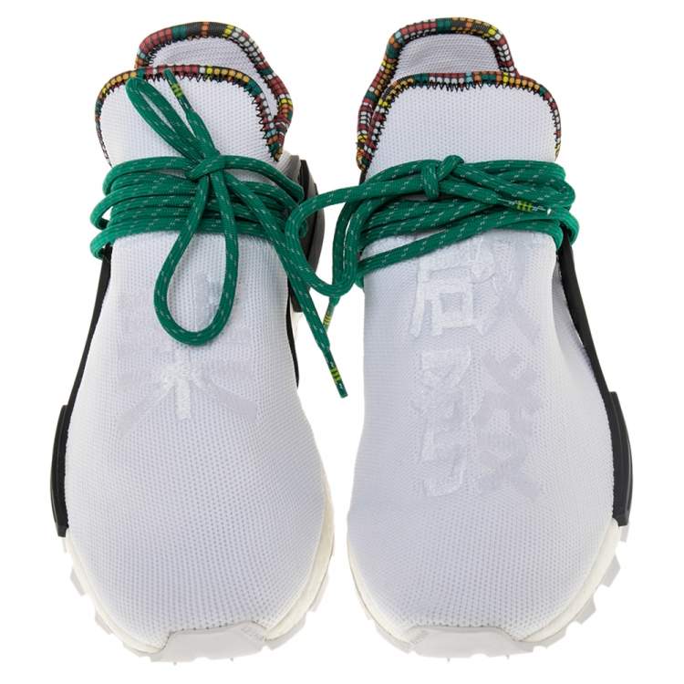Pre Owned Pharrell Williams x Adidas White Fabric Human Body NMD Sneakers Size 40.5