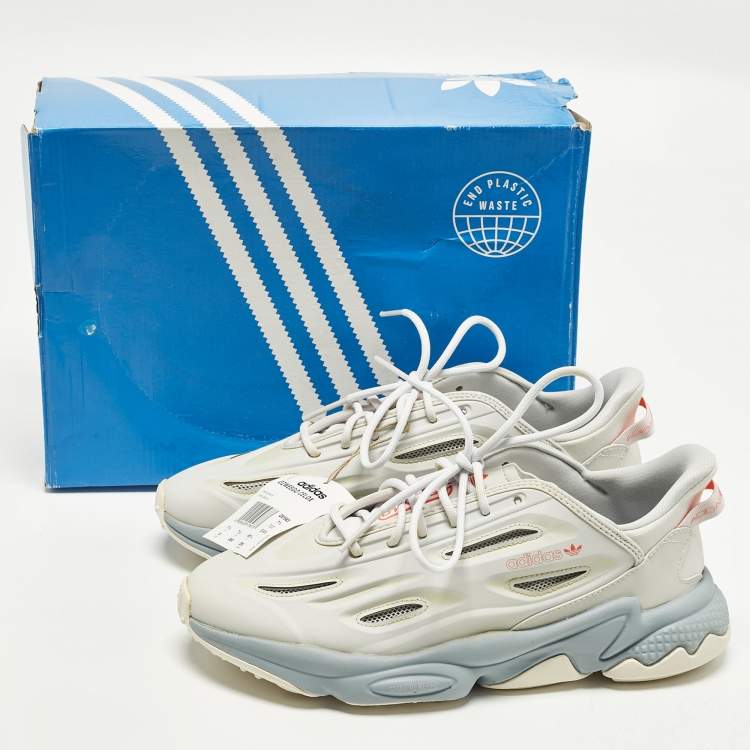 Pre Owned Adidas Size 41.5 Grey Synthetic Leather Ozweego Celox Dash Lace Up Sneakers