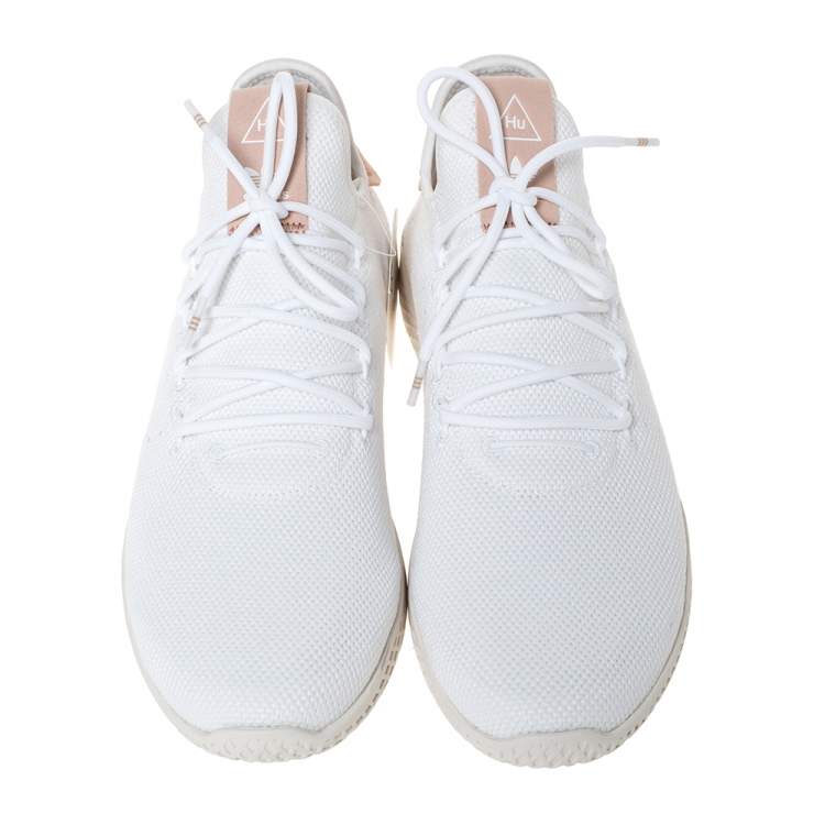 Pre Owned Pharrell Williams x Adidas White Cotton Knit PW Tennis Hu Sneakers Size 46