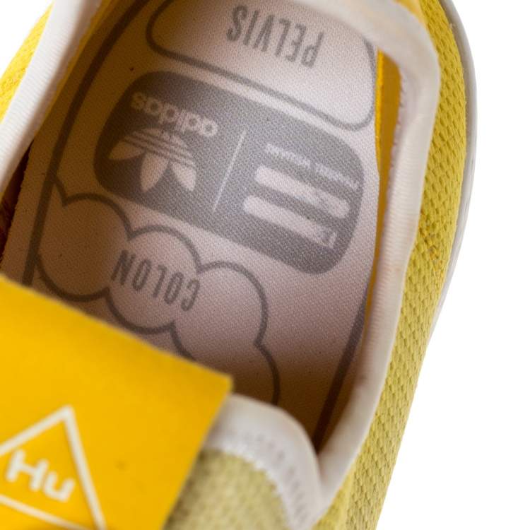 Pre Owned Pharrell Williams x Adidas Holi Yellow Cotton Knit PW Tennis Hu Sneakers Size 46