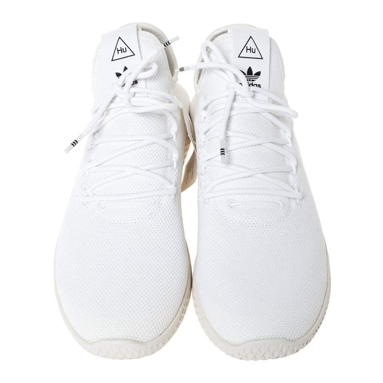 Pre Owned Pharrell Williams x Adidas White Cotton Knit PW Tennis Hu Sneakers Size 46