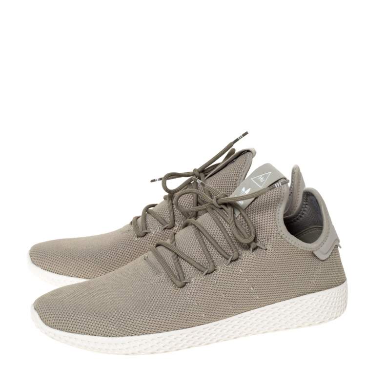 Pre Owned Pharrell Williams x Adidas Chalk Green Cotton Knit PW Tennis Hu Sneakers Size 46