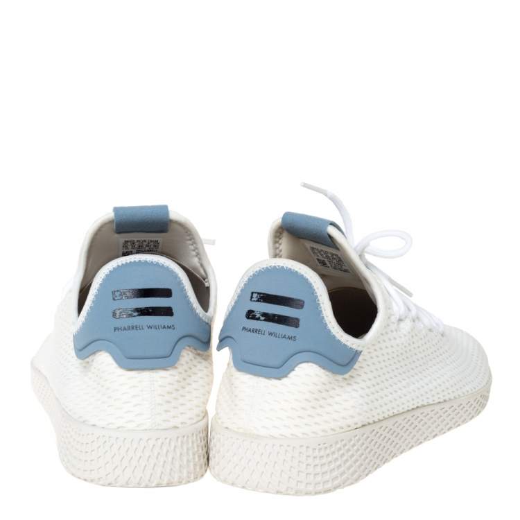 Pre Owned Pharrell Williams x Adidas White Cotton Knit PW Tennis Hu Sneakers Size 46