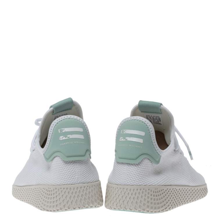 مملوكة مسبقًا Pharrell Williams x Adidas White Cotton Knit PW Tennis Hu Sneakers Size 46
