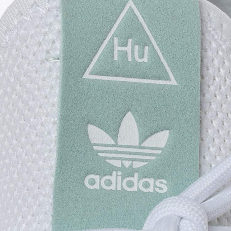 مملوكة مسبقًا Pharrell Williams x Adidas White Cotton Knit PW Tennis Hu Sneakers Size 46
