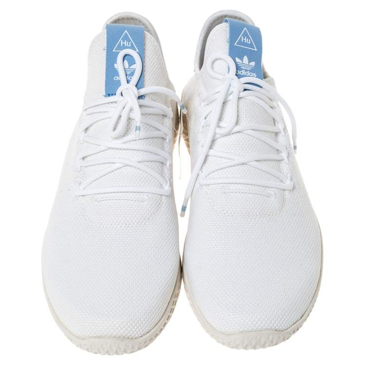 Pre Owned Pharrell Williams x Adidas White Cotton Knit PW Tennis Hu Sneakers Size 46