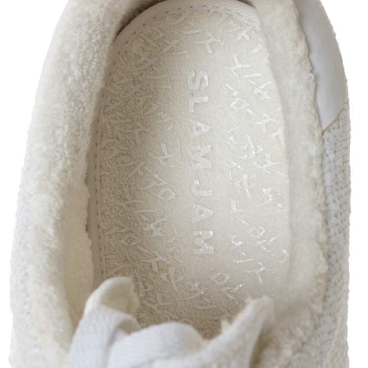 Pre Owned Adidas x United Arrows & Sons White Knit Fabric Campus Se Slamjam Sneaker Size 46.5