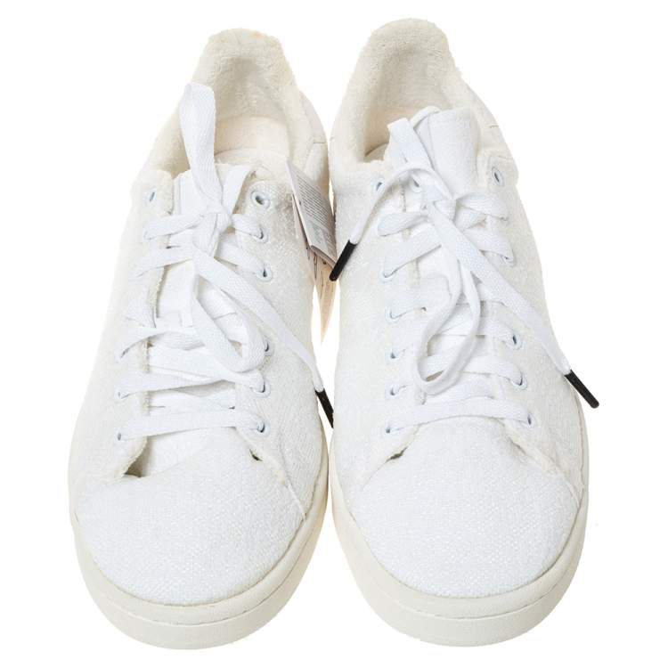 Pre Owned Adidas x United Arrows & Sons White Knit Fabric Campus Se Slamjam Sneaker Size 46.5