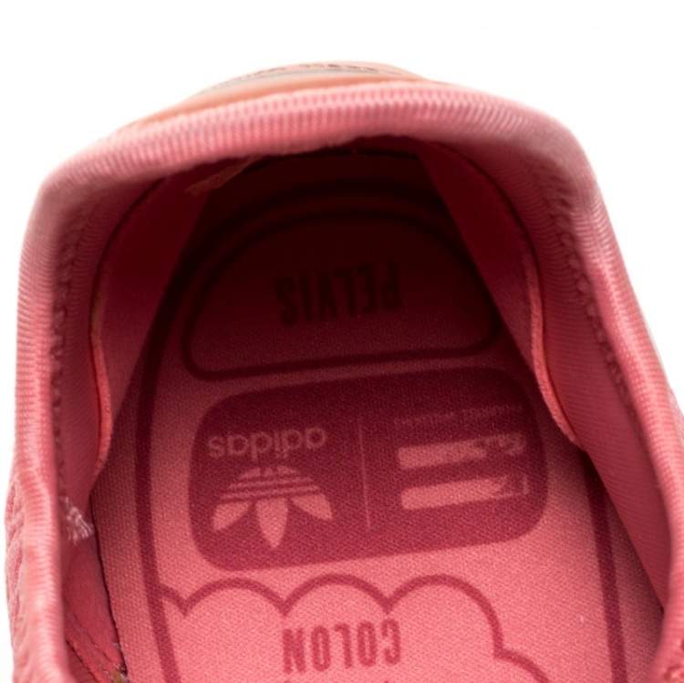 Pre Owned Pharrell Williams x Adidas Pink Cotton Knit PW Tennis Hu Sneakers Size 46