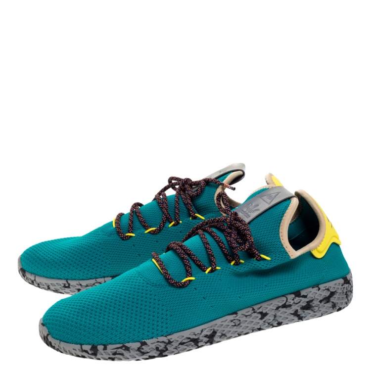Pre Owned  Pharrell Williams x Adidas Green Mesh Tennis Hu 'Teal' Sneakers Size 46
