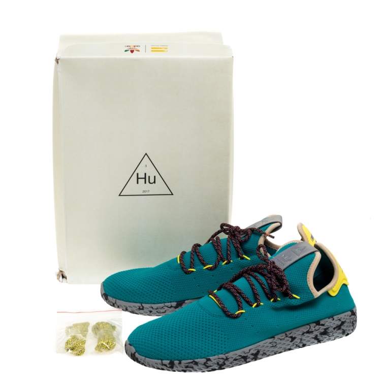 Pre Owned  Pharrell Williams x Adidas Green Mesh Tennis Hu 'Teal' Sneakers Size 46