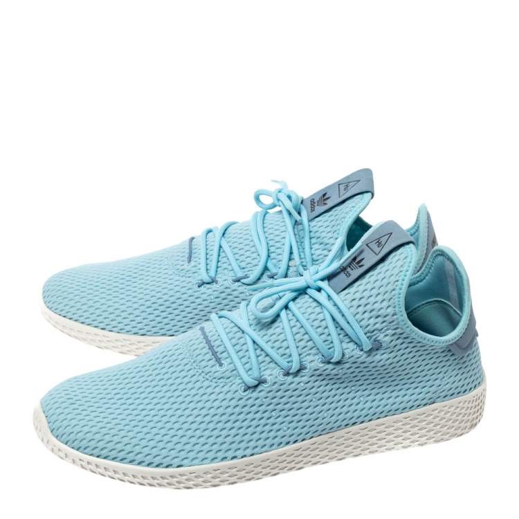 Pre Owned Pharrell Williams x Adidas Blue Cotton Knit PW Tennis Hu Sneakers Size 46 