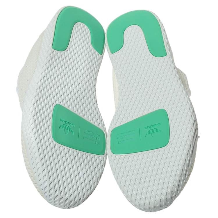 مملوكة مسبقًا Pharrell Williams x Adidas White/Green Cotton Knit PW Tennis Hu Sneakers Size 46