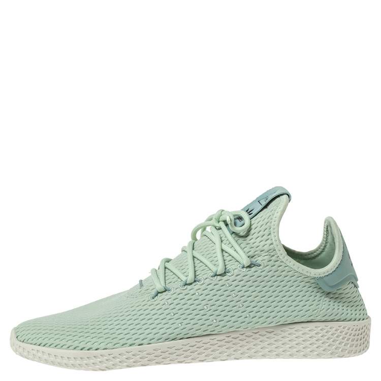 Pharrell Williams x Adidas Mint Green Cotton Knit PW Tennis Hu Sneakers Size 46 | TLC