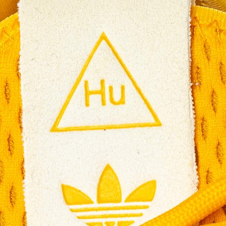 Pre Owned Pharrell Williams x Adidas Solid Gold Cotton Knit PW Tennis Hu Sneakers Size 46