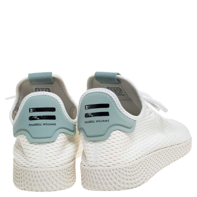 Pre Owned Pharrell Williams x Adidas White Cotton Knit PW Tennis Hu Sneakers Size 46