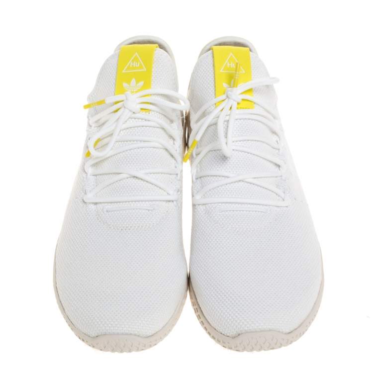 Pre Owned Adidas White Cotton Knit Pharrell Williams Tennis Hu Sneakers Size 46