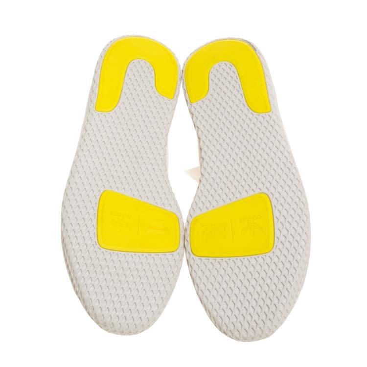 Pre Owned Adidas White Cotton Knit Pharrell Williams Tennis Hu Sneakers Size 46