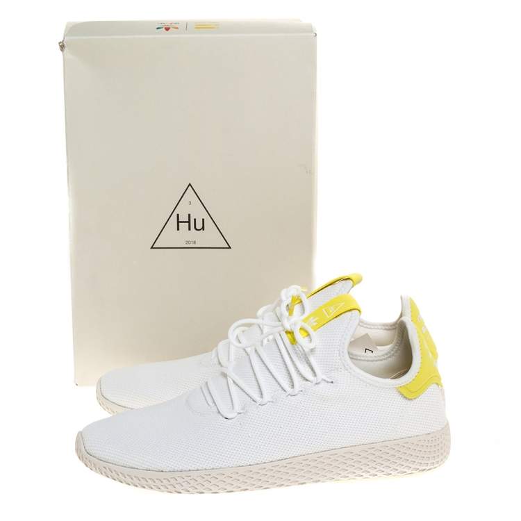 Pre Owned Adidas White Cotton Knit Pharrell Williams Tennis Hu Sneakers Size 46