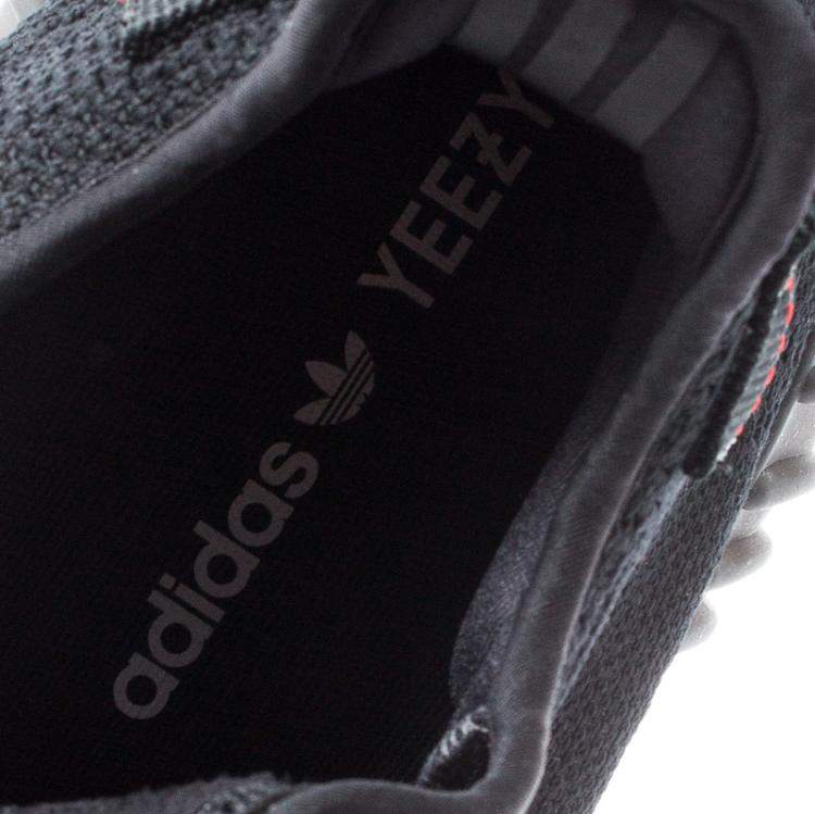 Pre Owned Adidas Yeezy Boost 350 V2 Black Sneakers Size Red EU 41 1/3 US 8