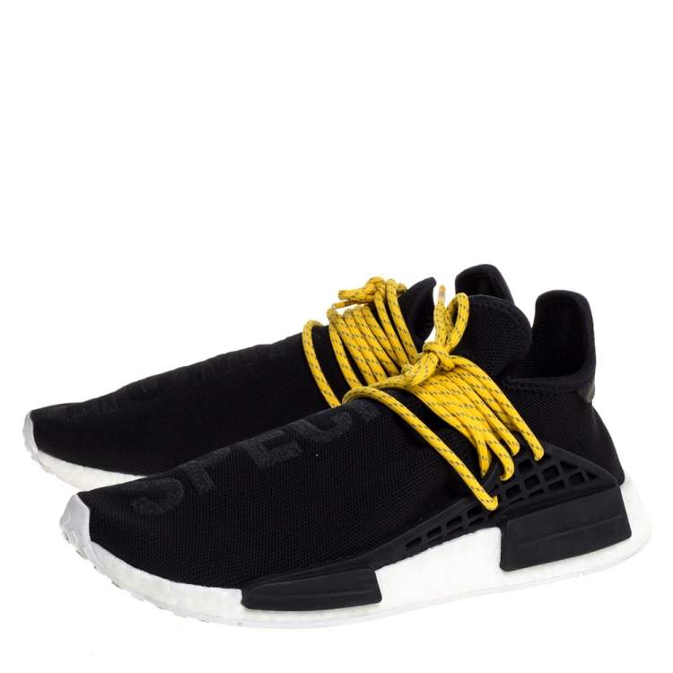 Pharrell X Adidas Human Race Nmd Black Cotton Knit Sneakers Size 43 5 Adidas Tlc