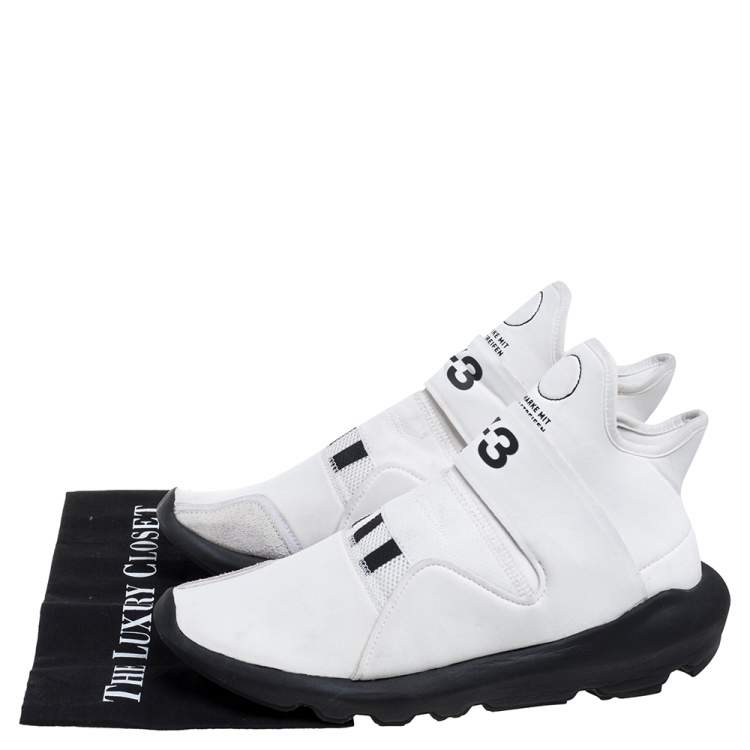 Pre Owned Y3 x Adidas Yohji Yamamoto White Neoprene And Mesh Suberou Sneakers Size 44