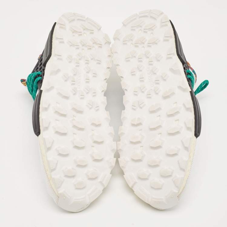 Pre Owned Pharrell Williams x Adidas White Fabric Human Body NMD Sneakers Size 46 2/3