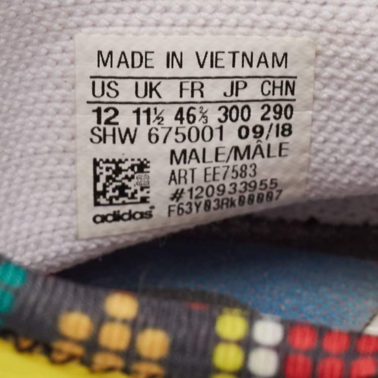 Pre Owned Pharrell Williams x Adidas White Fabric Human Body NMD Sneakers Size 46 2/3