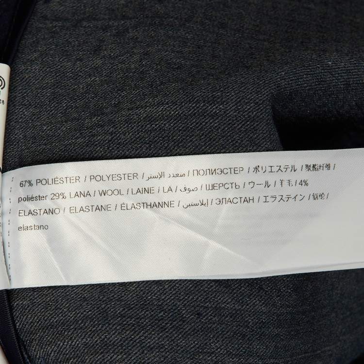 مملوكة مسبقًا Adolfo Dominguez Navy Blue Textured Wool Blend Pants L/Waist 33"