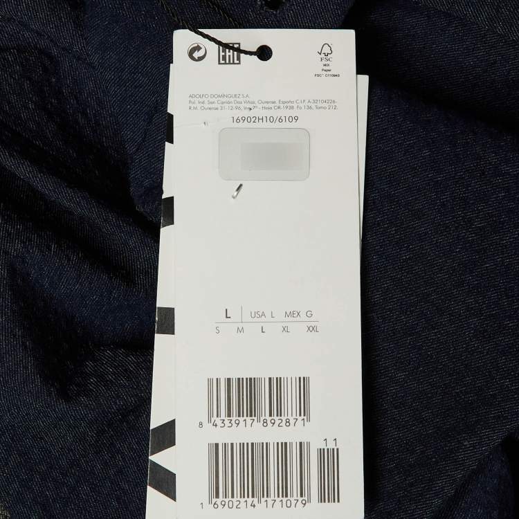 مملوكة مسبقًا Adolfo Dominguez Navy Blue Textured Wool Blend Pants L/Waist 33"