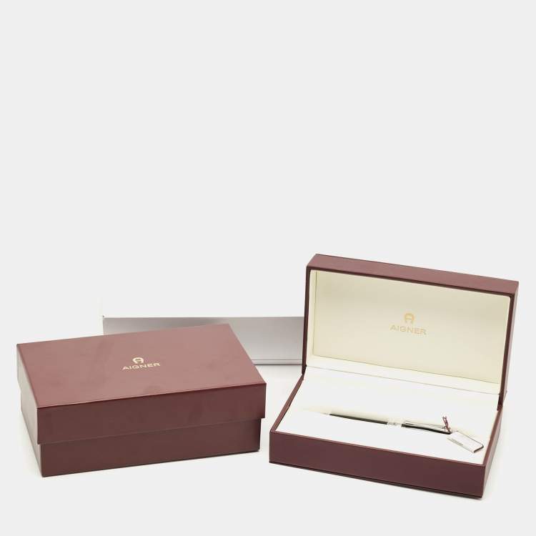 Pre Owned قلم حبر جاف أيغنر راتنج فضي أسود