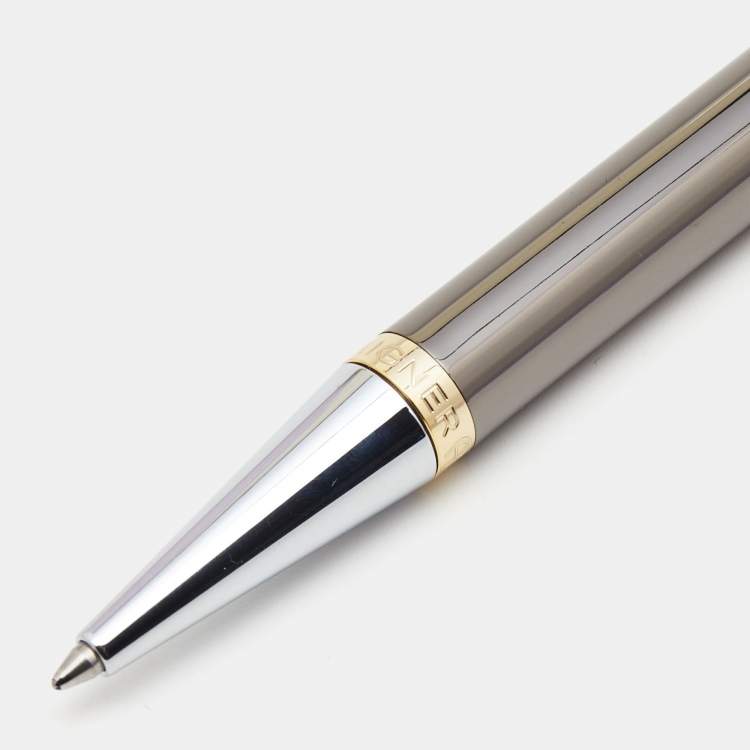 Pre Owned Aigner Metallic Grey Ballpoint Pen and Cufflinks Set