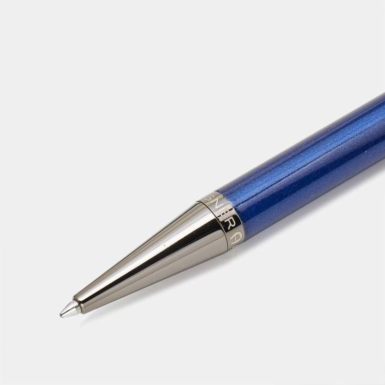 Aigner Blue Lacquer Gunmetal Tone Ballpoint Pen Aigner TLC